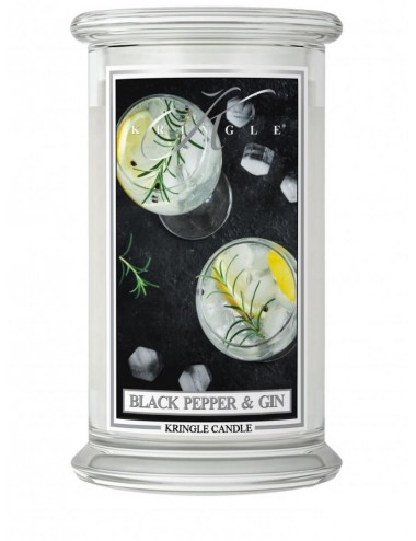Duża świeca zapachowa z dwoma knotami Black Pepper Gin 623g