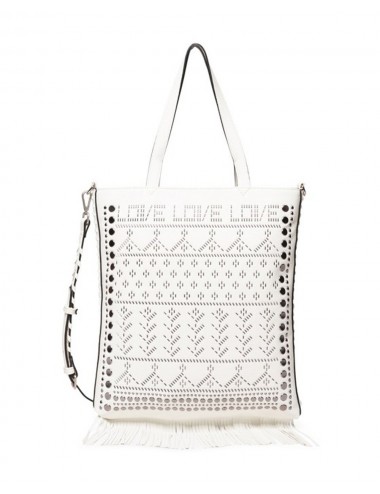 Desigual Women's White Embroidered & Embellished Tote Bag