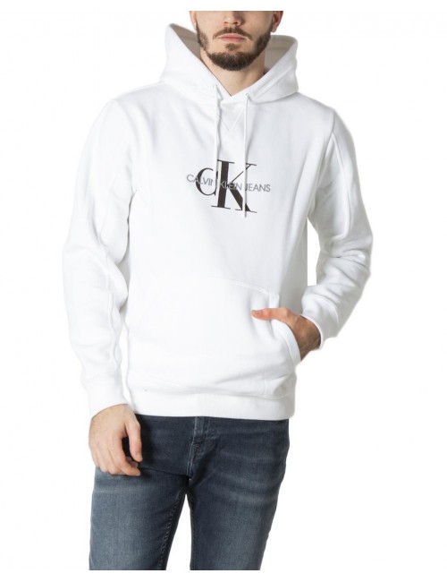 Calvin Klein Jeans Men's Logo Hoodie Sweatshirt White