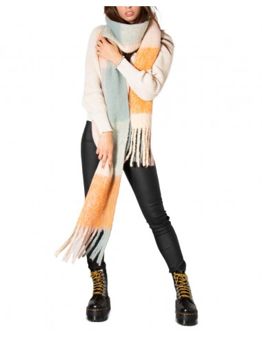 Only Women's Scarf-Long Body Wrap-Fringed-Blue