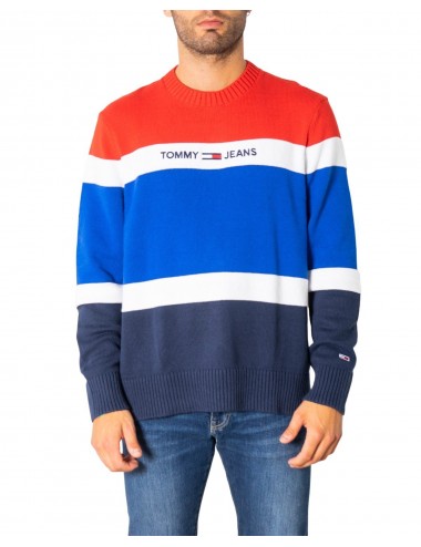 Tommy Hilfiger Jeans Men's Knitwear-Logo Print-Red