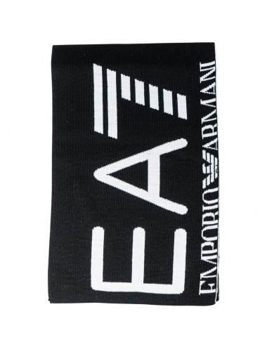 Ea7 Men's Scarf-Logo Print-Black
