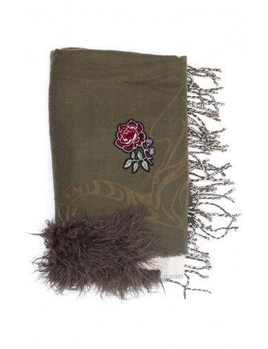 Desigual Women's Scarf-Fringed Mohair-Green