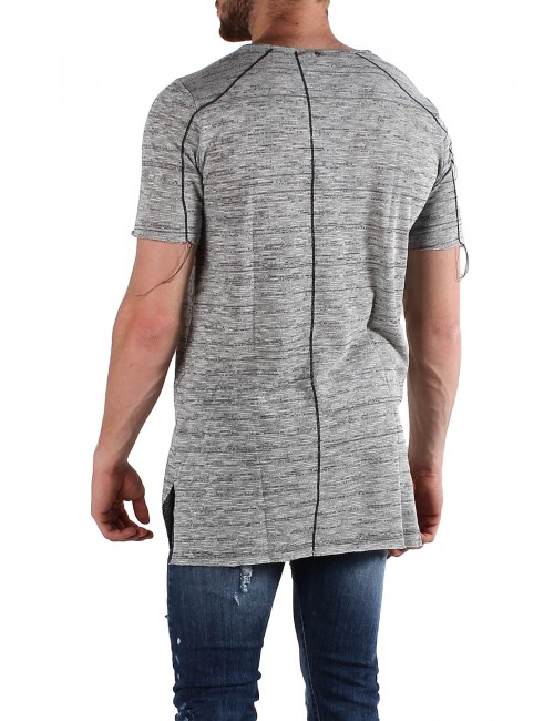 Absolut Joy Men's T-Shirt V Neckline-Grey