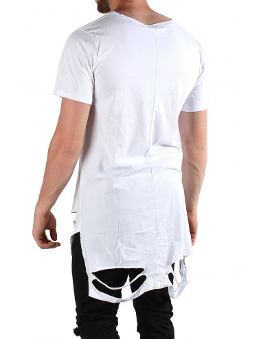 Absolut Joy Men's T-Shirt Tattered-Graphic-White