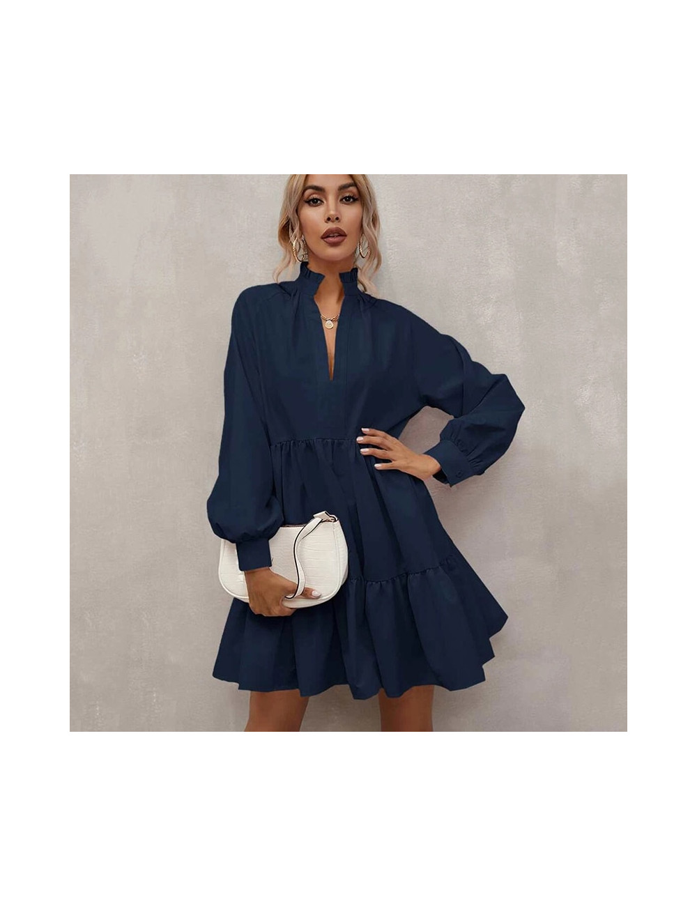 Fashion Long Sleeve Loose Casual Dress Women 2022 Spring Fall Clothes  Ruffles Pink Green Mini Dresses For Woman Robe Femme